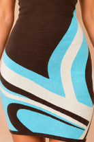 Quinsy Chocolate Knit Printed Square Neck Dress