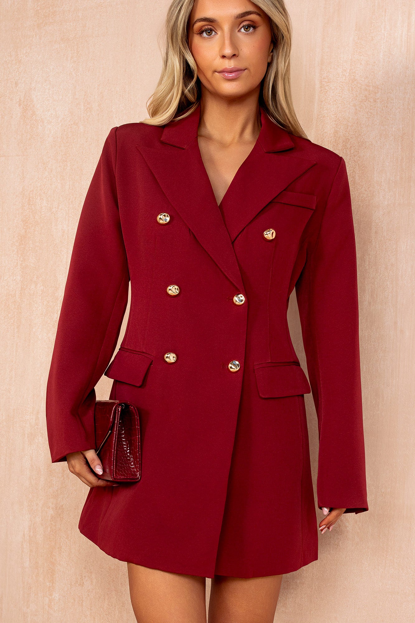 Quintana Wine Tailored Blazer Dress
