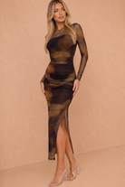 Quora Multi Smudge Print Midi Dress