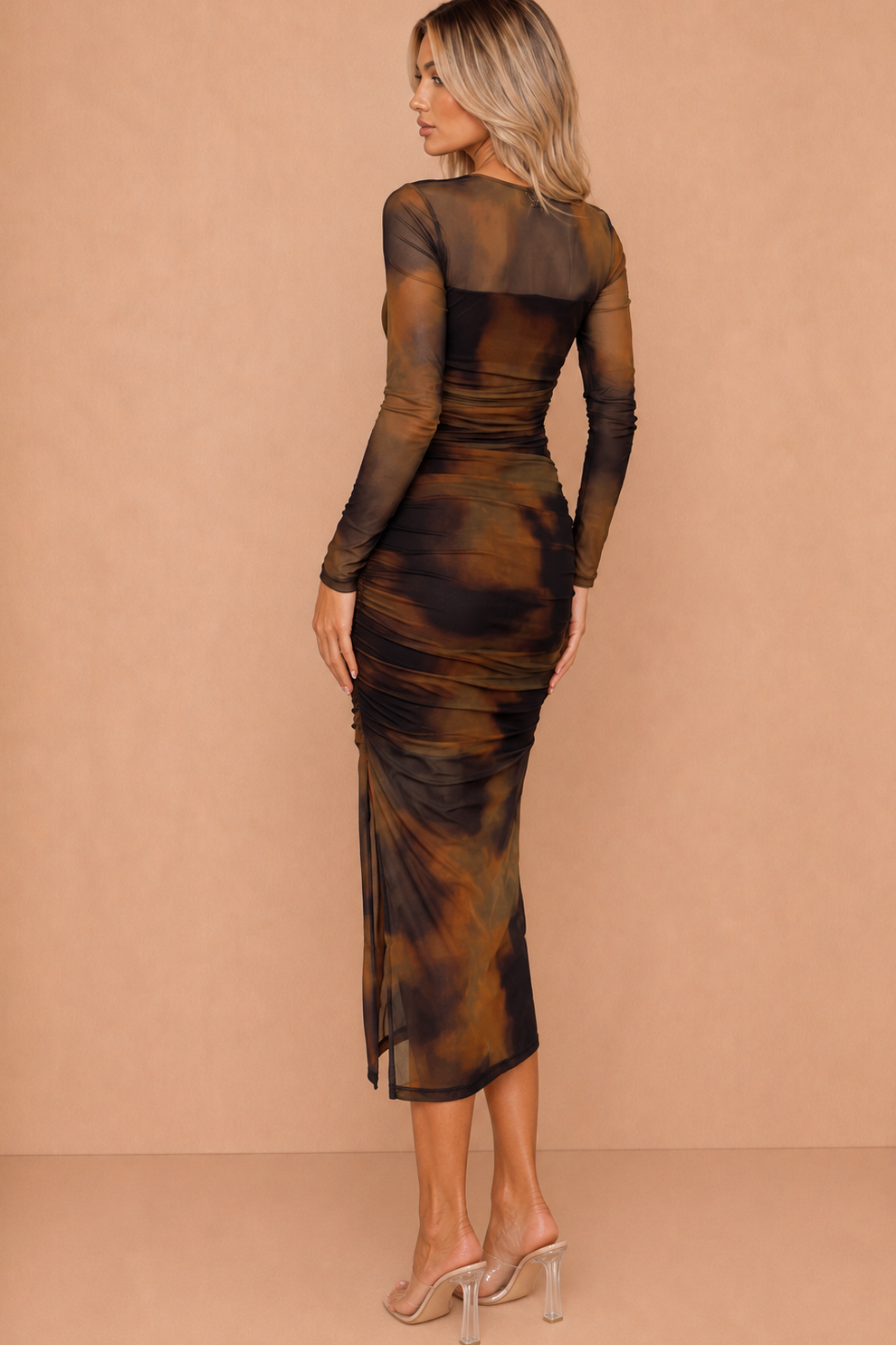 Quora Multi Smudge Print Midi Dress