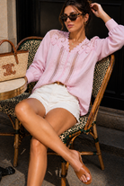 Rachel Pink Cotton Embroidered Blouse