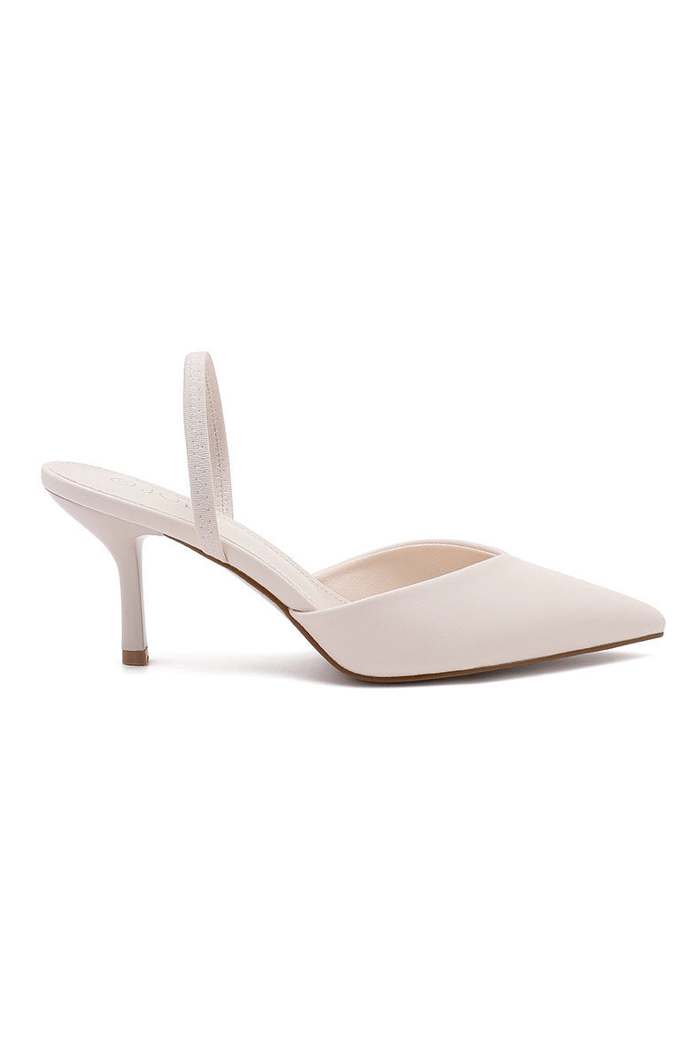 Raegan Cream Slingback Pu Heels