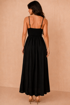 Raelynn Black Embroidered Maxi Dress