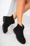 Rainey Black Suedette Ankle Boots