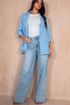 Raquel Baby Blue Oversized Blazer