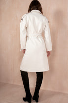 Ravi Cream Double Breasted Belted Coat - Vavavoom.ie