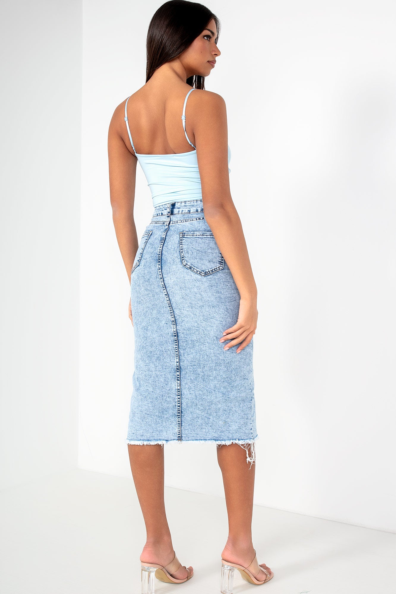 Raya Baby Blue Cami Crop Top