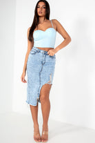 Raya Baby Blue Cami Crop Top