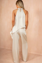 Raya Gold Satin Asymmetric Co Ord