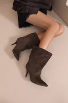 Rayne Chocolate Suedette Wide Slouch Ankle Boots