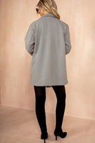 Reese Grey Herringbone Longline Jacket