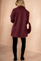 Reese Plum Herringbone Longline Jacket
