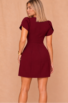 Reeve Burgundy Square Neck Dress