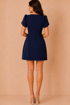 Reeve Navy Square Neck Dress