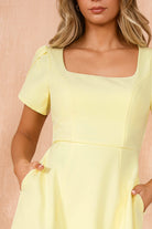 Reeve Yellow Square Neck Dress