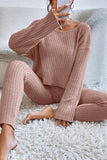 Regan Dusty Pink Knit Trouser Co Ord