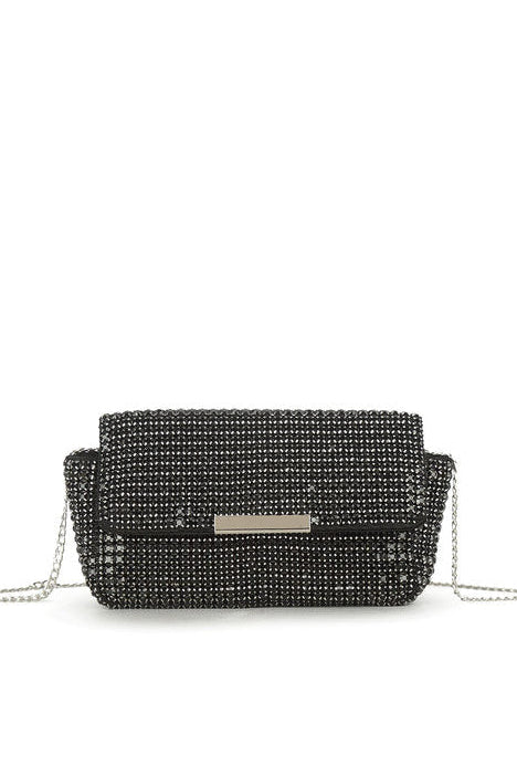Regulus Black Diamante Detachable Chain Bag