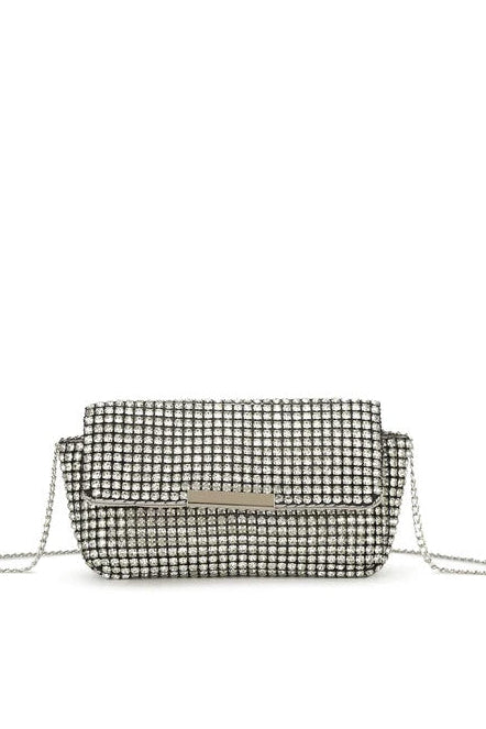 Regulus Silver Diamante Detachable Chain Bag