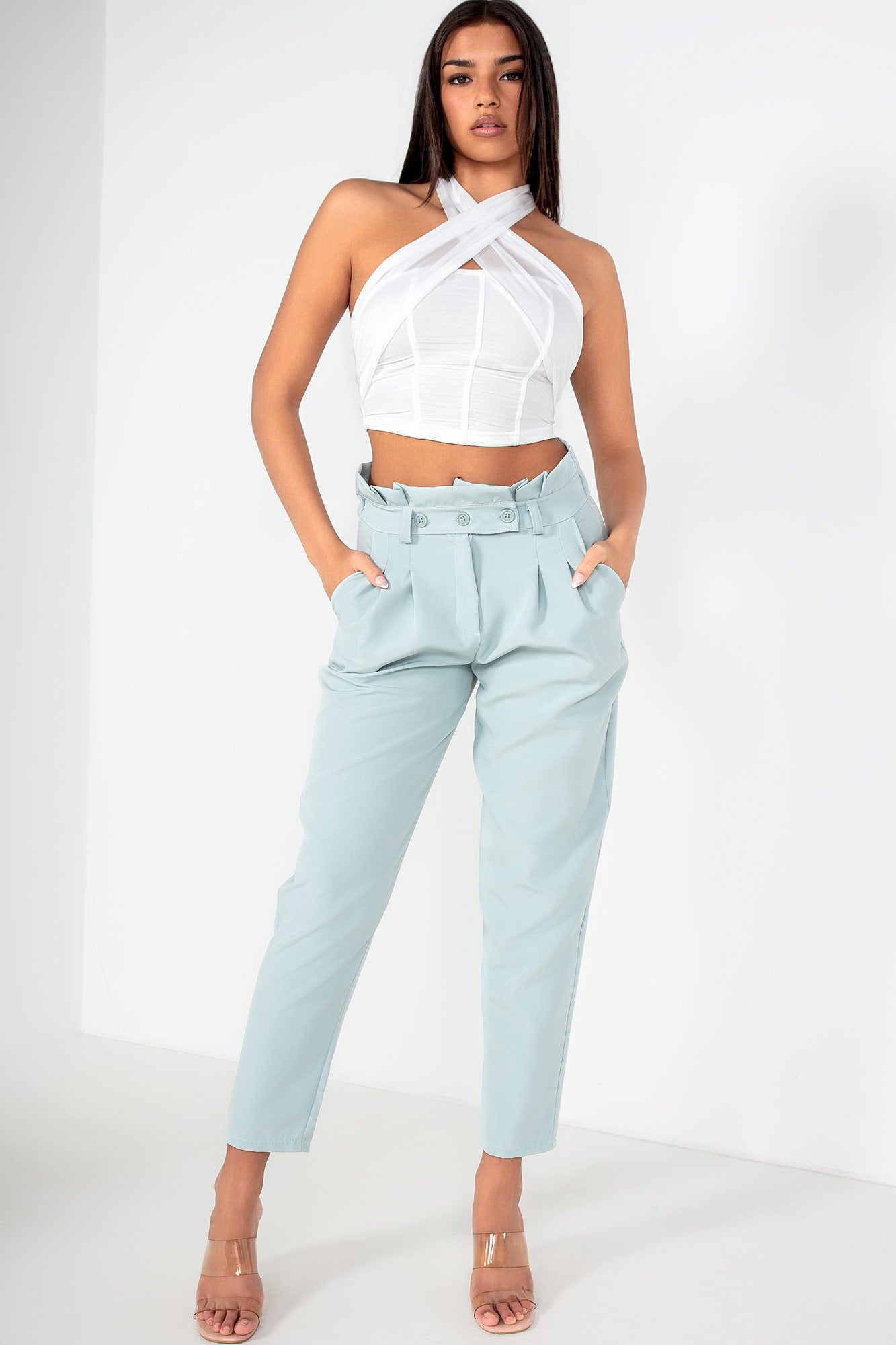 Remy Duck Egg High Waist Trousers