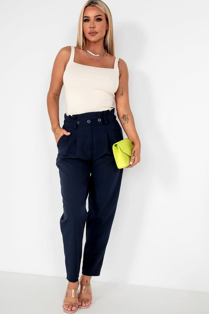 Remy Navy High Waist Trousers