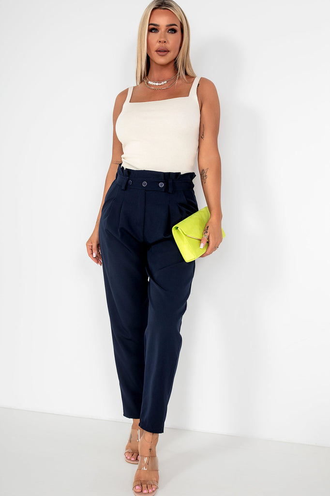 Remy Navy High Waist Trousers
