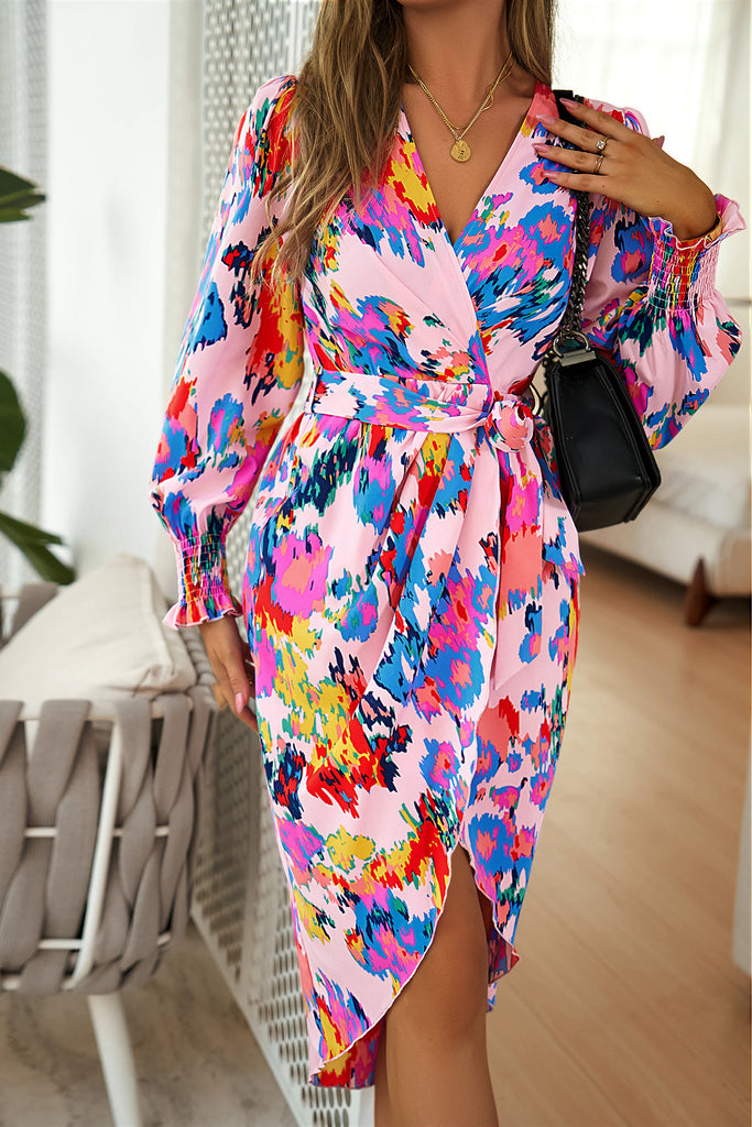 Rena Pink Print Dress