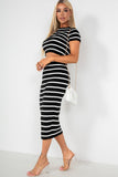 Reneta Black Striped Knit Co Ord