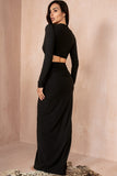 Rhonda Black Cut Out Maxi Dress