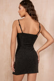 Rhonda Black Shimmer Diamante Dress