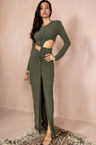 Rhonda Khaki Cut Out Maxi Dress