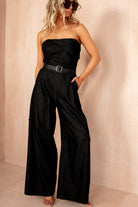 Riley Black Chambray Bandeau Jumpsuit