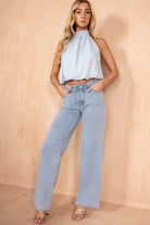 Riley Light Blue Drawstring Jeans