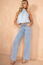 Riley Light Blue Drawstring Jeans