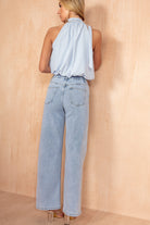Riley Light Blue Drawstring Jeans