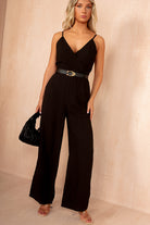 Rory Black Belted Jumpsuit