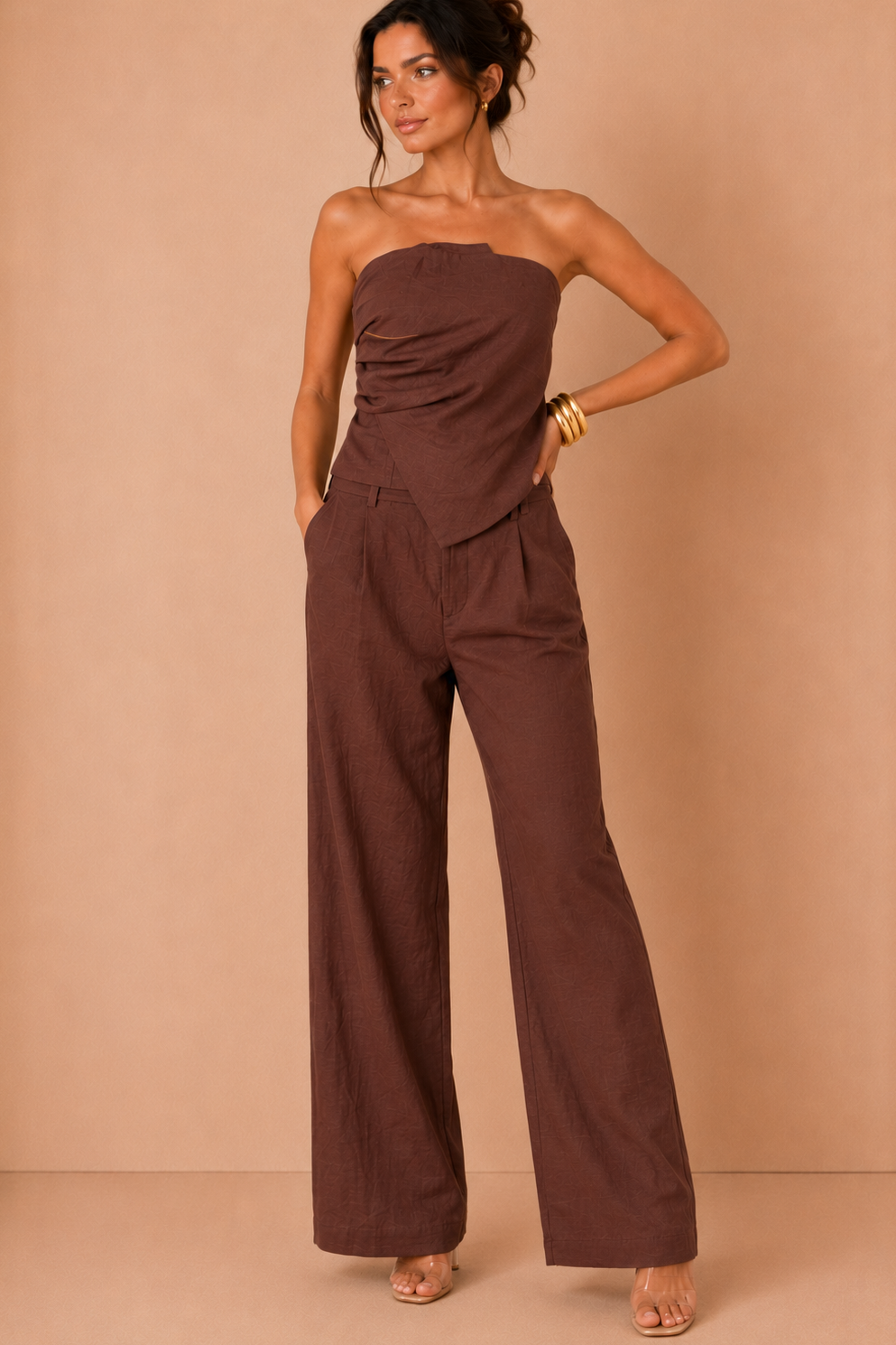 Rory Chocolate Bandeau Co Ord
