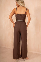 Rory Chocolate Belted Jumpsuit