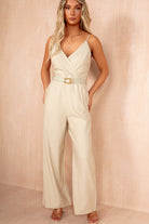 Rory Stone Belted Jumpsuit