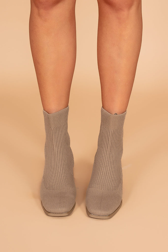 Rowan Taupe Sock Boots