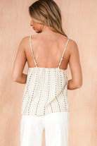 Roxanna Cream Print Cotton Top