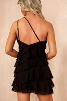 Roxanne Black Tiered Ruffle Mini Dress