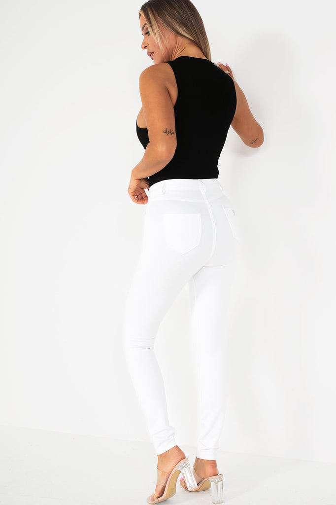 Rozita White Stretch Trousers