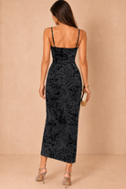 Ruby Black Velvet Devore Cami Midi Dress