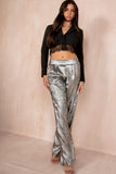 Rue Silver Metallic Wide Leg Trousers