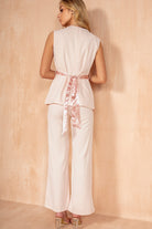 Ruth Baby Pink Scarf Belted Top