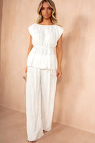 Ruthie White Crinkle Belted Co Ord