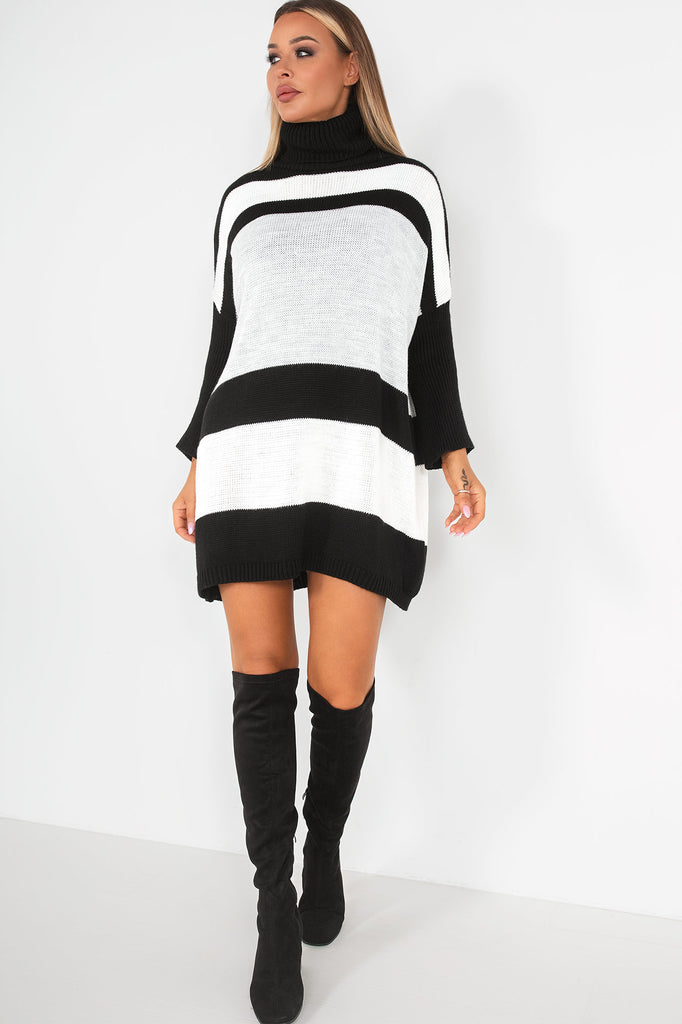 Rylee Grey Knit Striped Dress