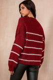 Ryleigh Burgundy Knit Print Jumper