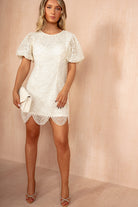 Sabina Cream Pearl Embellished Dress