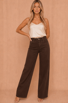Samantha Chocolate Wide Leg Jeans